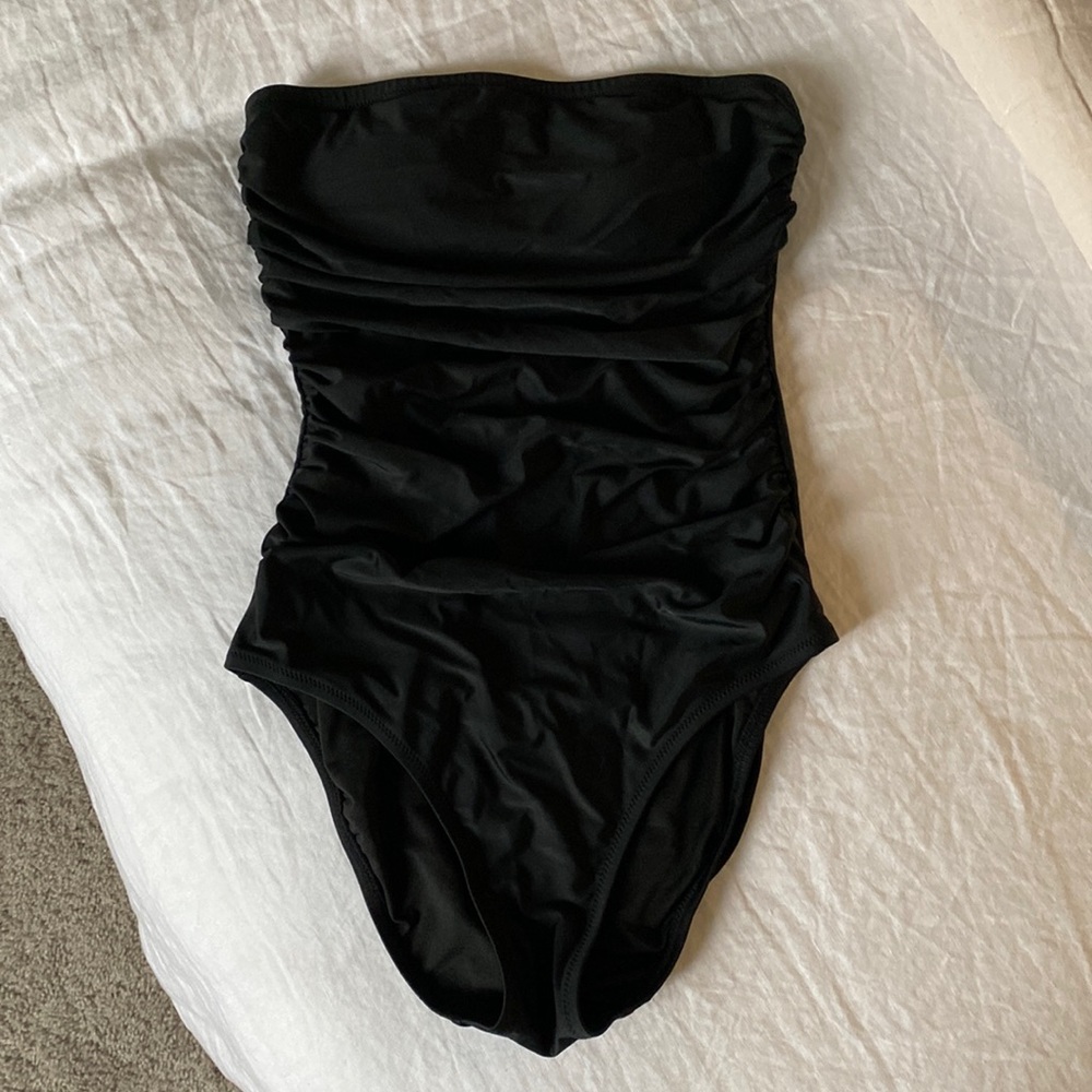 JCrew Strapless one-piece swimsuit, Black size 4
